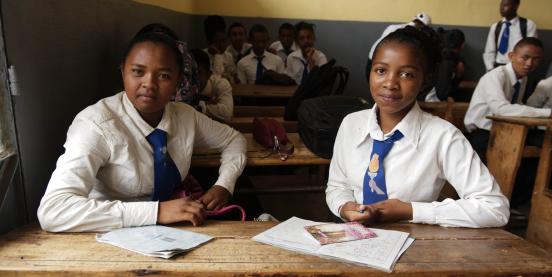 Photo of two girls at school
