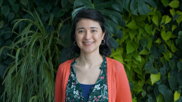 UNU-EHS expert Liliana Narvaez in front of plants